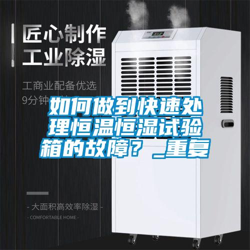 如何做到快速處理恒溫恒濕試驗箱的故障?_重復